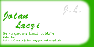 jolan laczi business card